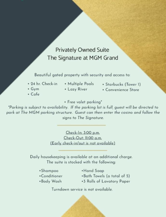 Private Studio - No Resort Fee - The Signature At Mgm Grand Tower B Las Vegas Zewnętrze zdjęcie